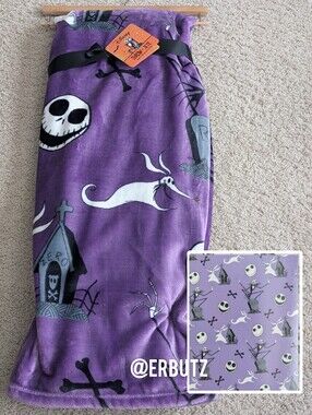 Disney Tim Burton Nightmare Before Christmas Jack & Zero Oversized Plush Throw